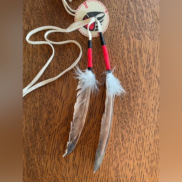 Navajo Deerhide Vintage Handmade Hand painted Dreamcatcher Native American 21” - Picture 2 of 6